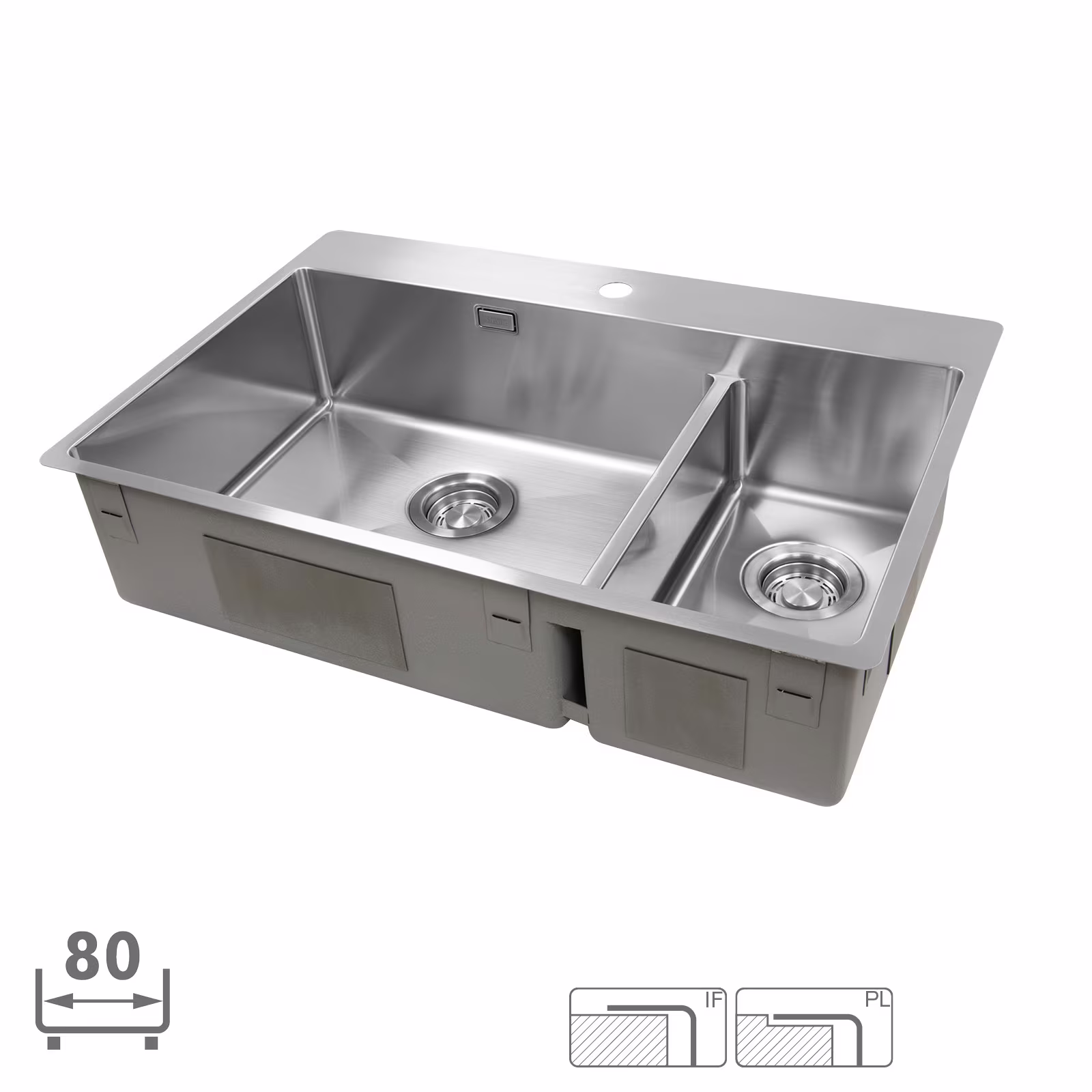 Disklåda Strand ST74-DVBC. 74 cm. Dubbel 1½. Vänster. Blandarplats. Clips. – bild 1
